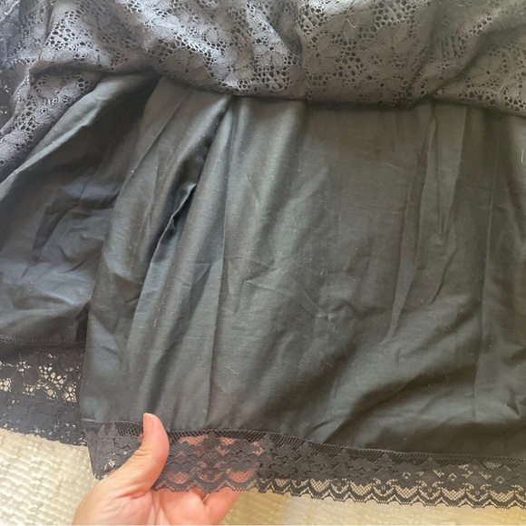 Fred Lief Dallas Vintage Maxi Skirt Black Lace Long Size 12 Bohemian Peasant - Picture 6 of 8